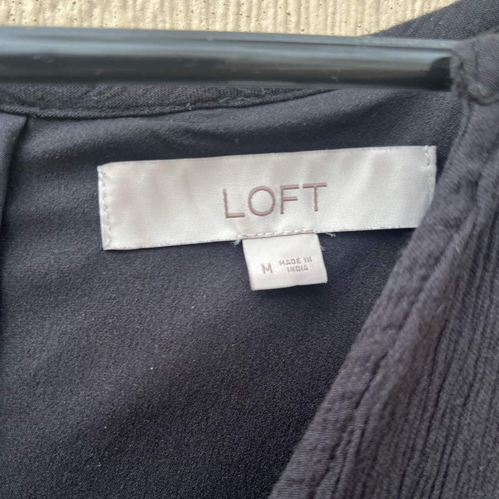 Loft Button Tiered Flowy Midi Dress Long Sleeve Medium - Picture 4 of 7